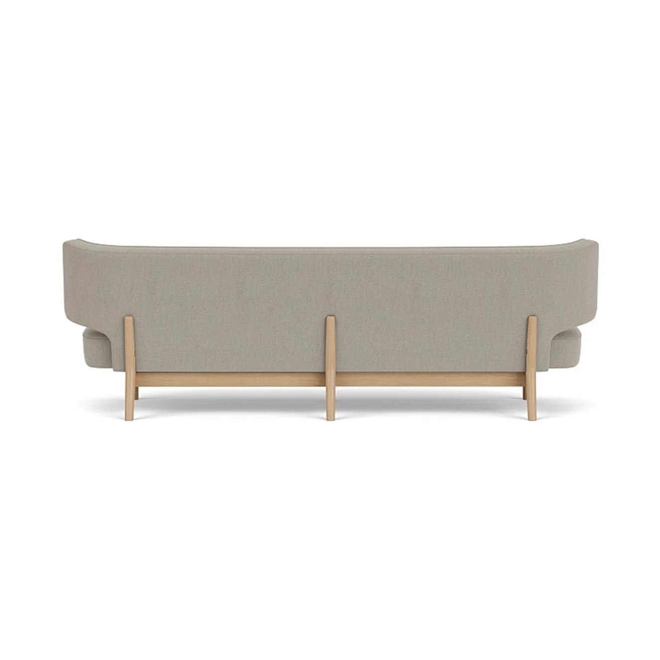 Radiohus soffa, Re-wool 218-naturell ek, läderknappar, 3-sits Audo Copenhagen