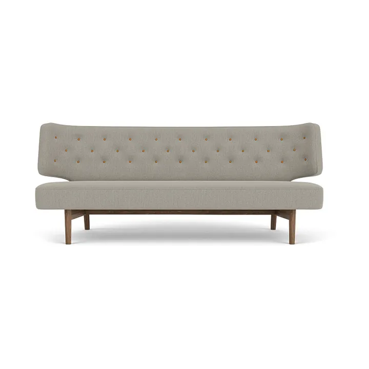 Radiohus soffa - Re-wool 218-valnöt, läderknappar, 2-sits - Audo Copenhagen