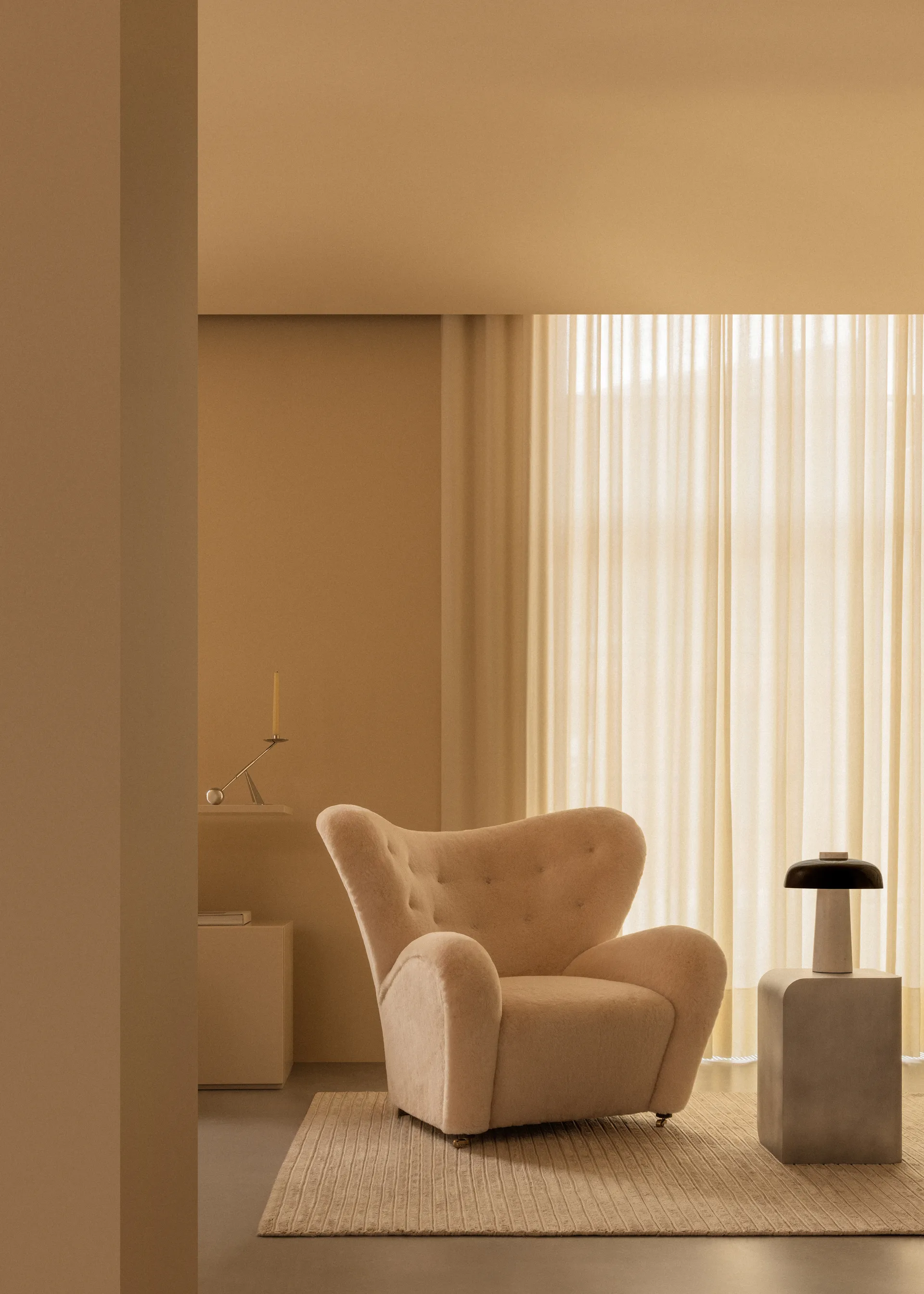 Reverse bordslampa 30 cm, Carrara-black Audo Copenhagen