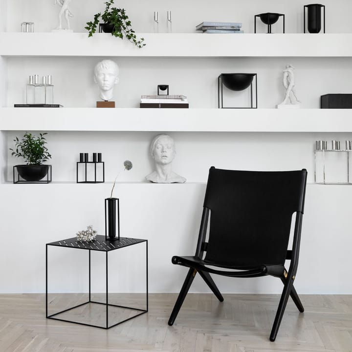 Saxe fåtölj - läder svart, svartbetsat ekstativ - Audo Copenhagen