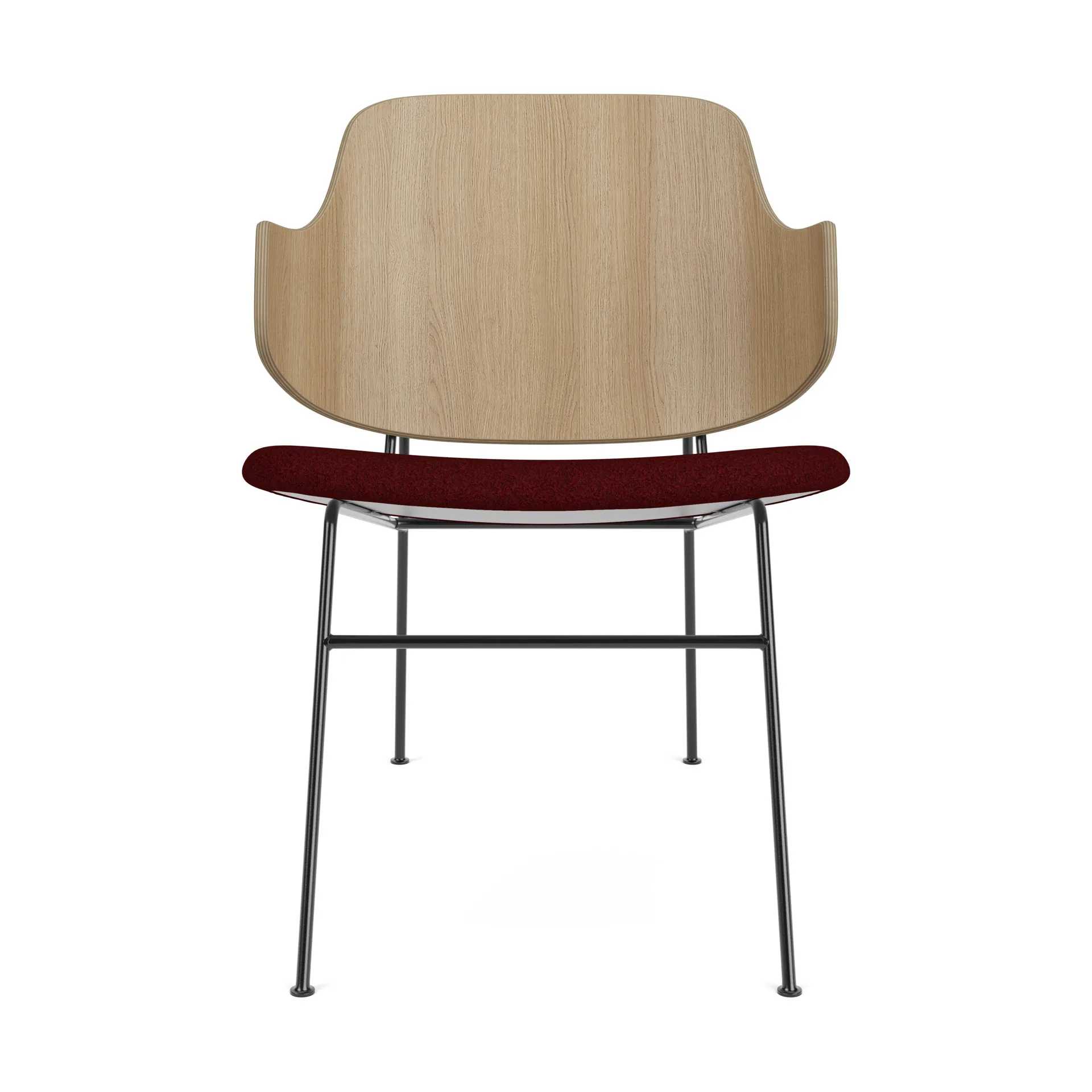 The Penguin loungestol klädd sits, Natural oak-Baru 0570 Red Audo Copenhagen