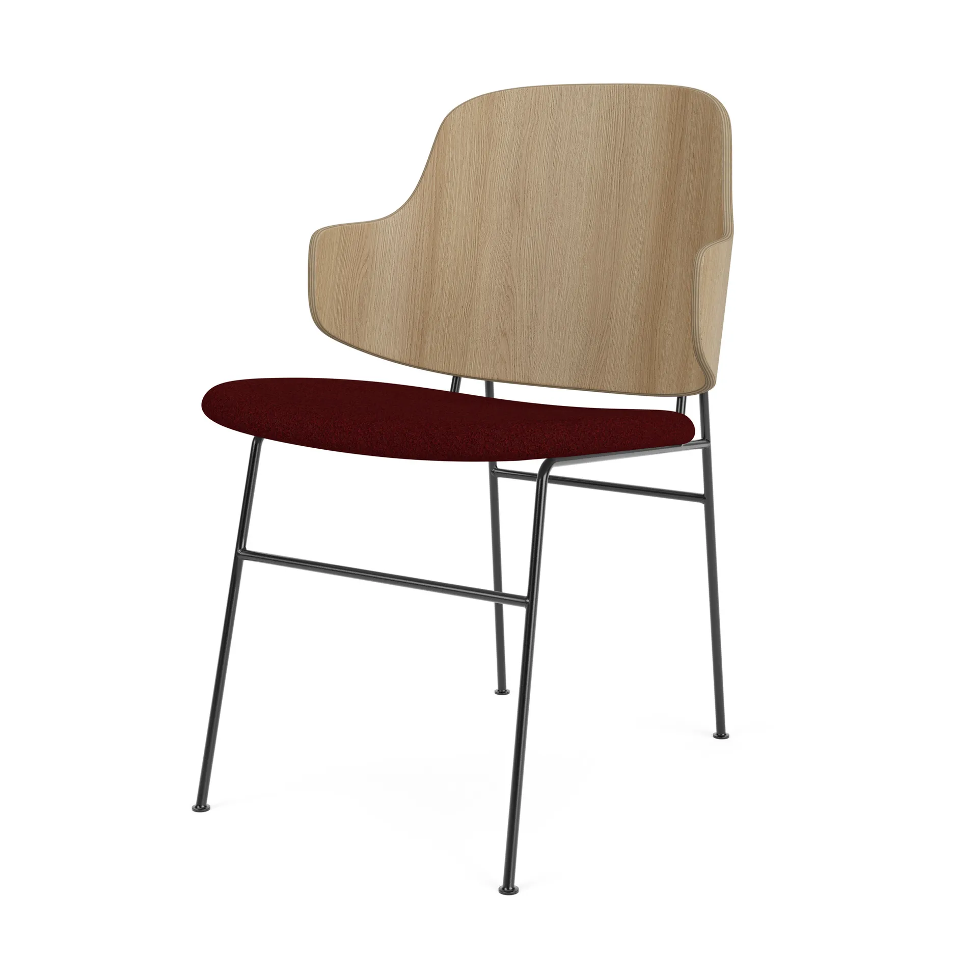 The Penguin stol klädd sits, Natural oak-Baru 0570 Red Audo Copenhagen
