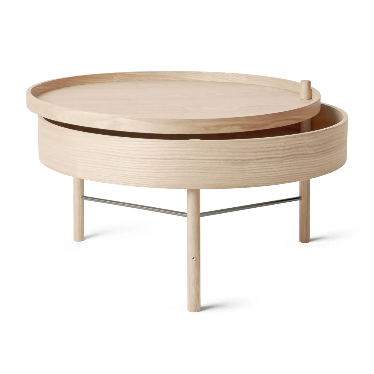 Audo Copenhagen Turning bord naturlik ek-krom | Skandinavisk Design | Soffbord | Brun