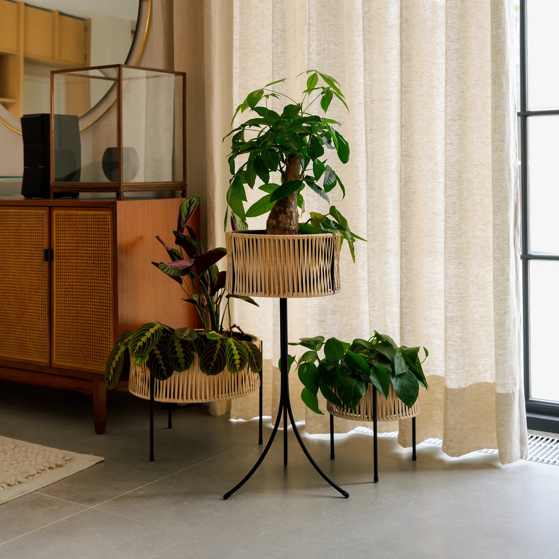 Umanoff planter blomlåda rotting-stål, h32,5 cm Ø41 cm Audo Copenhagen