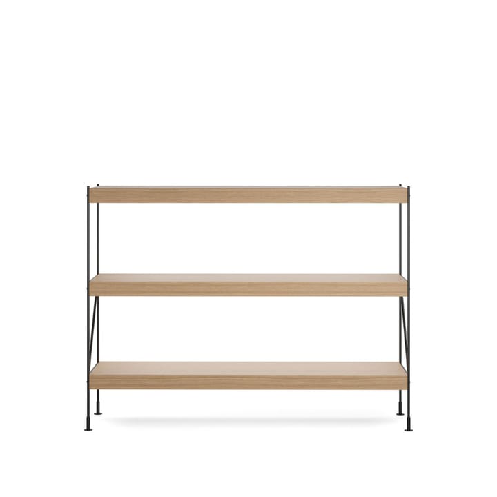 Zet hyllsystem, natural oak, 1x3, black steel base Audo Copenhagen