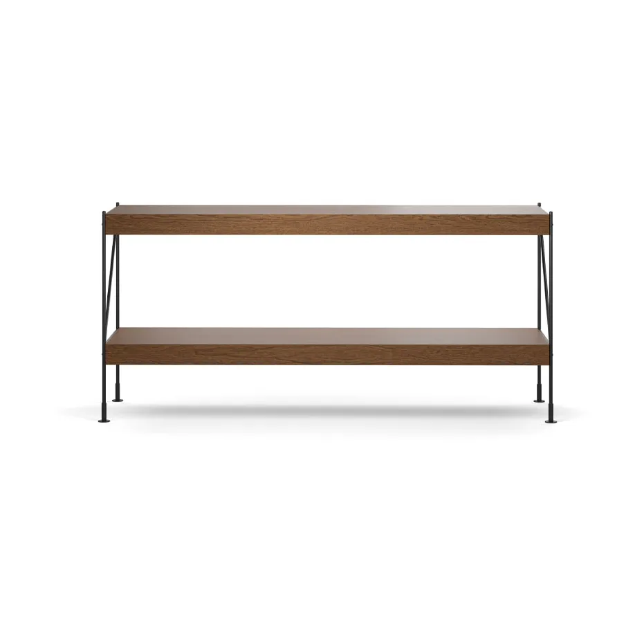 Zet hyllsystem, oak dark stained, 1x2, black steel base Audo Copenhagen