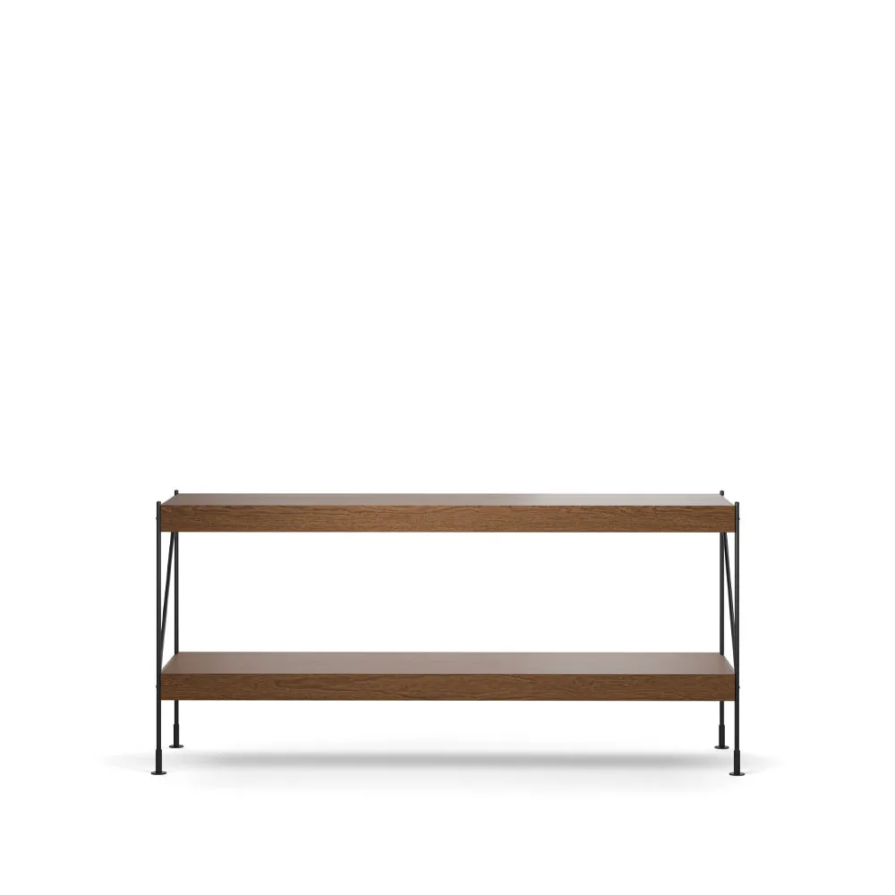 Zet hyllsystem, oak dark stained, 1x2, black steel base Audo Copenhagen