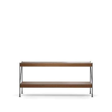 Zet hyllsystem - oak dark stained, 1x2, black steel base - Audo Copenhagen