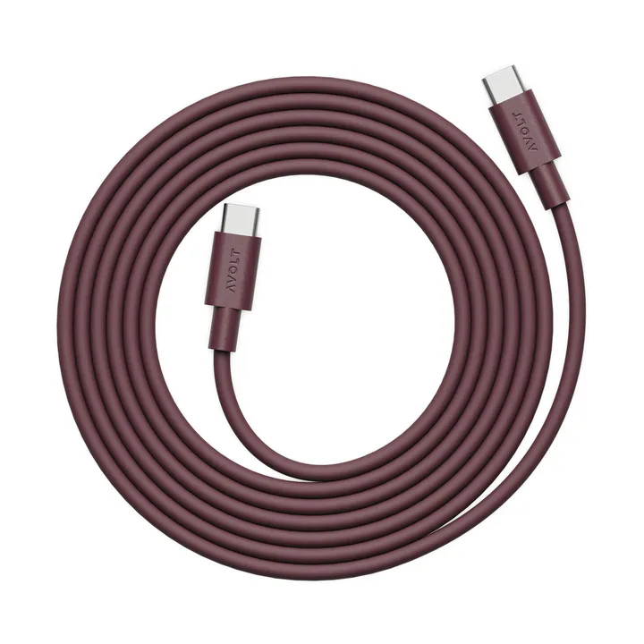 AVOLT x Bauhaus-Archiv Cable 1 USB C till USB C - Mulberry Red - Avolt