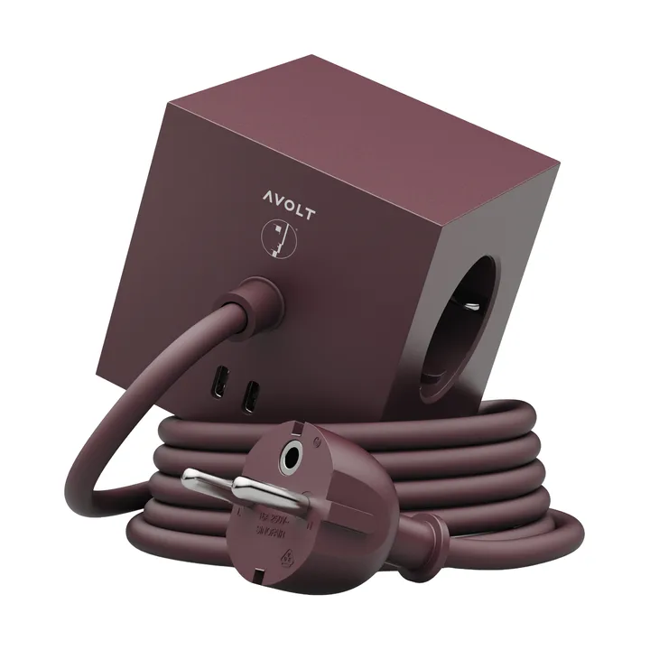 AVOLT x Bauhaus-Archiv Square 1 grenuttag USB-C - Mulberry Red - Avolt