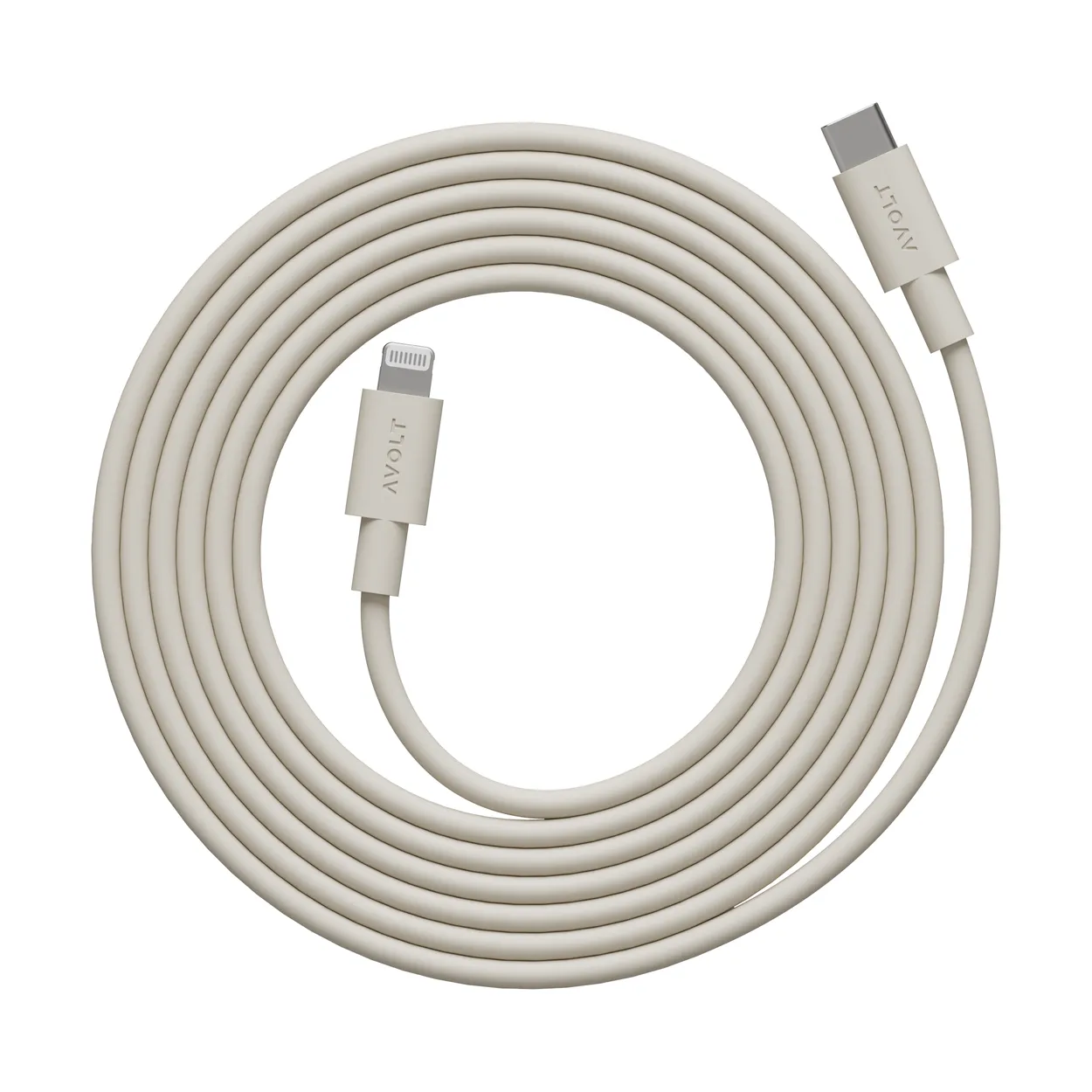 Avolt Cable 1 USB C till Lightning laddkabel 2m Nomad Sand