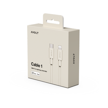 Cable 1 USB C till Lightning laddkabel 2m - Nomad Sand - Avolt