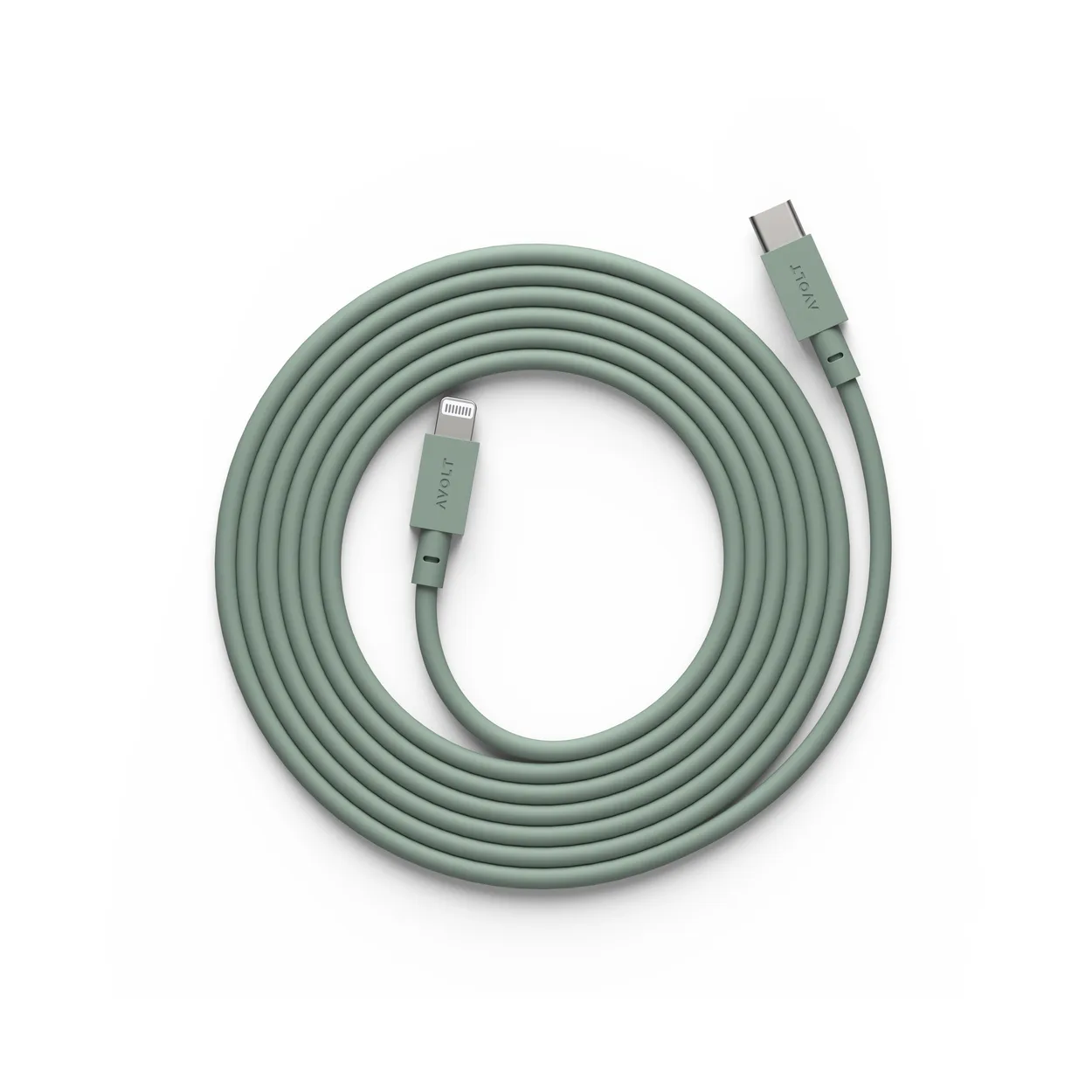 Avolt Cable 1 USB C till Lightning laddkabel 2m Oak Green
