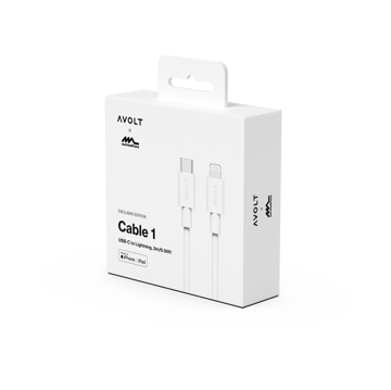 Cable 1 USB C till Lightning laddkabel 2m - White Martinelli Luce Edition - Avolt