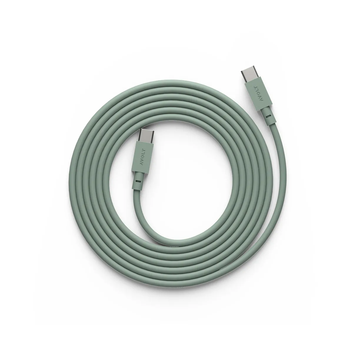 Avolt Cable 1 USB-C till USB-C laddningskabel 2 m Oak green