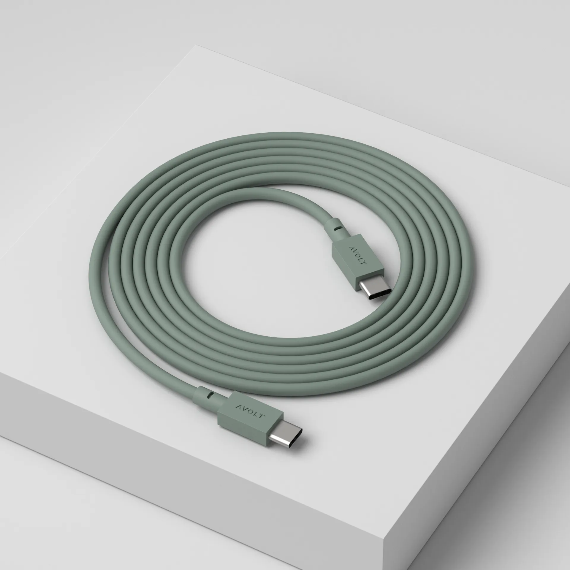 Cable 1 USB-C till USB-C laddningskabel 2 m, Oak green Avolt