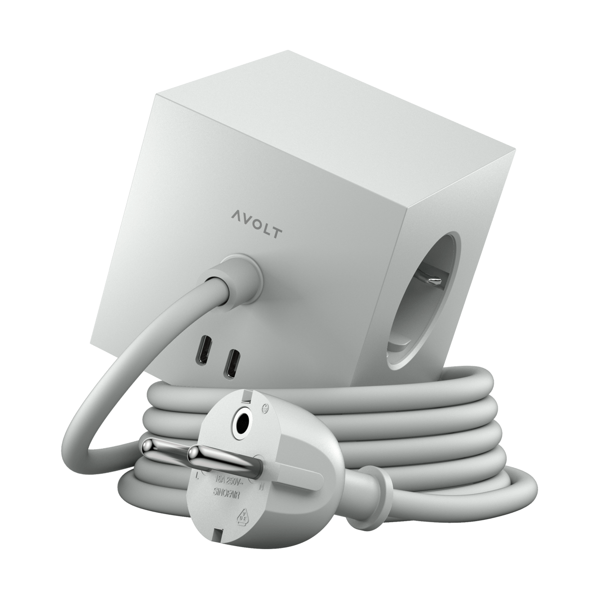 Avolt Square 1 grenuttag USB-C 30W 1,8 m Gotland gray