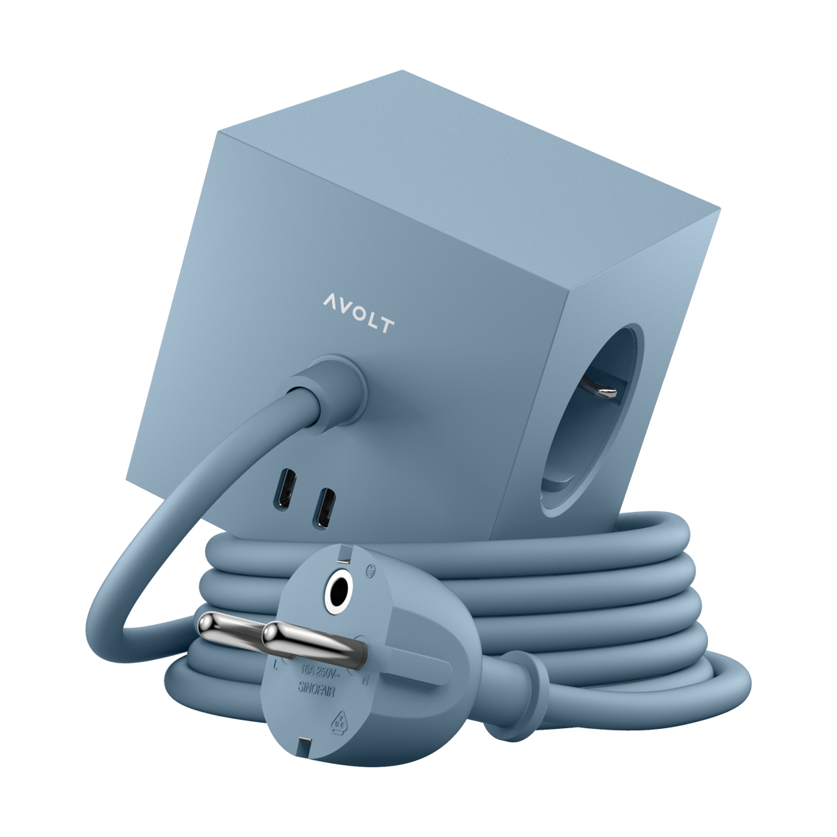 Avolt Square 1 grenuttag USB-C 30W 1,8 m Shark blue