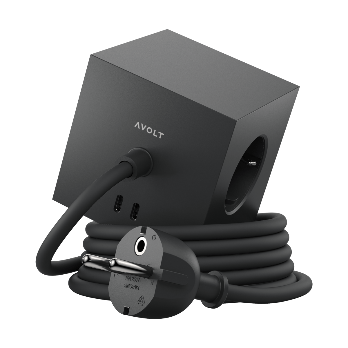 Avolt Square 1 grenuttag USB-C 30W 1,8 m Stockholm black