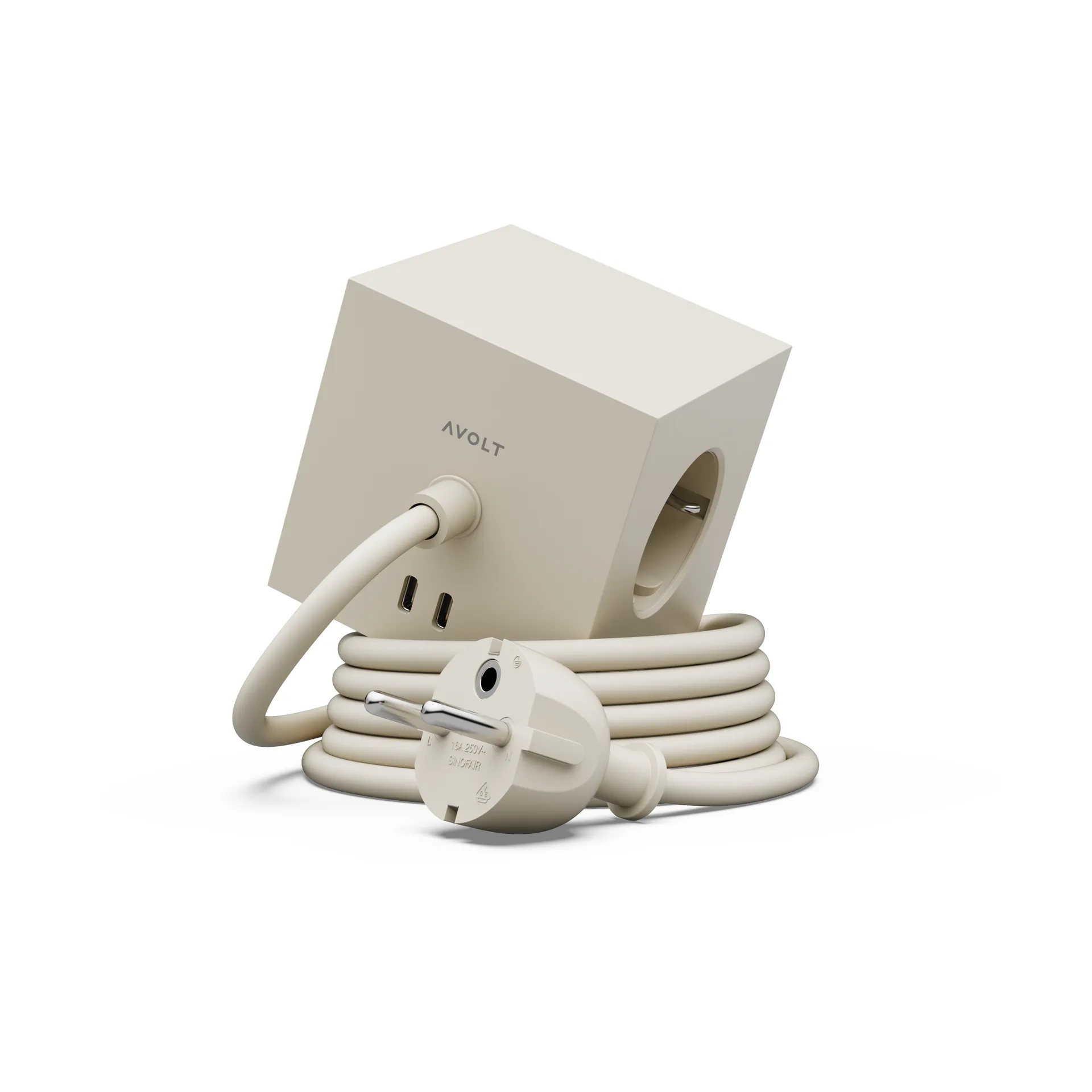 Square 1 grenuttag USB-C 30W 3 m, Nomad Sand Avolt