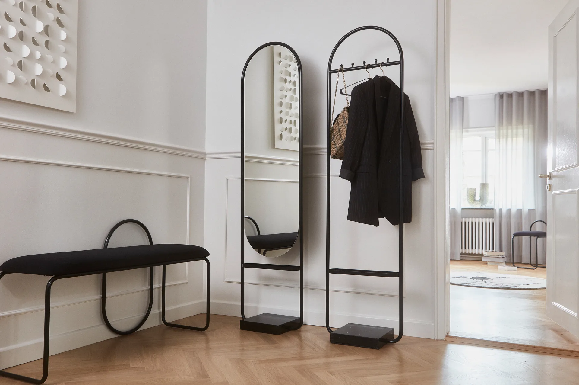 Angui bänk bouclé, Anthracite AYTM