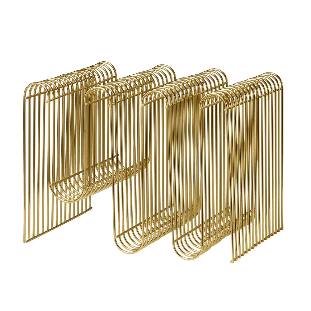 AYTM Curva tidningsställ mässing | Skandinavisk Design | Tidningsförvaring | Vit
