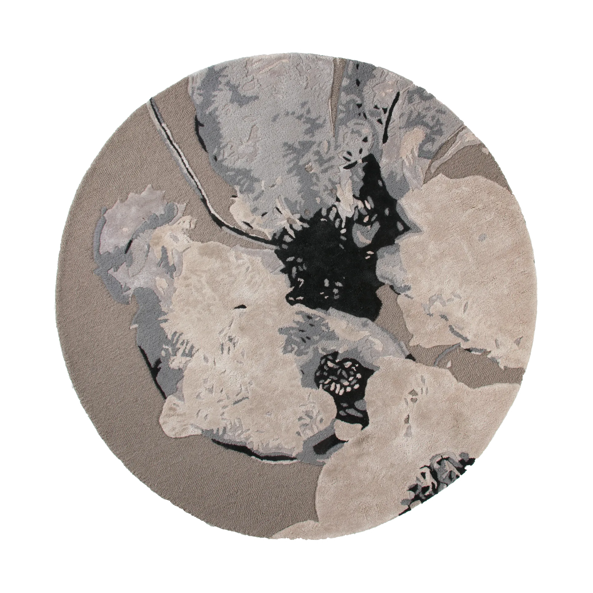 Floreo matta Ø130 cm, Grå-vit AYTM