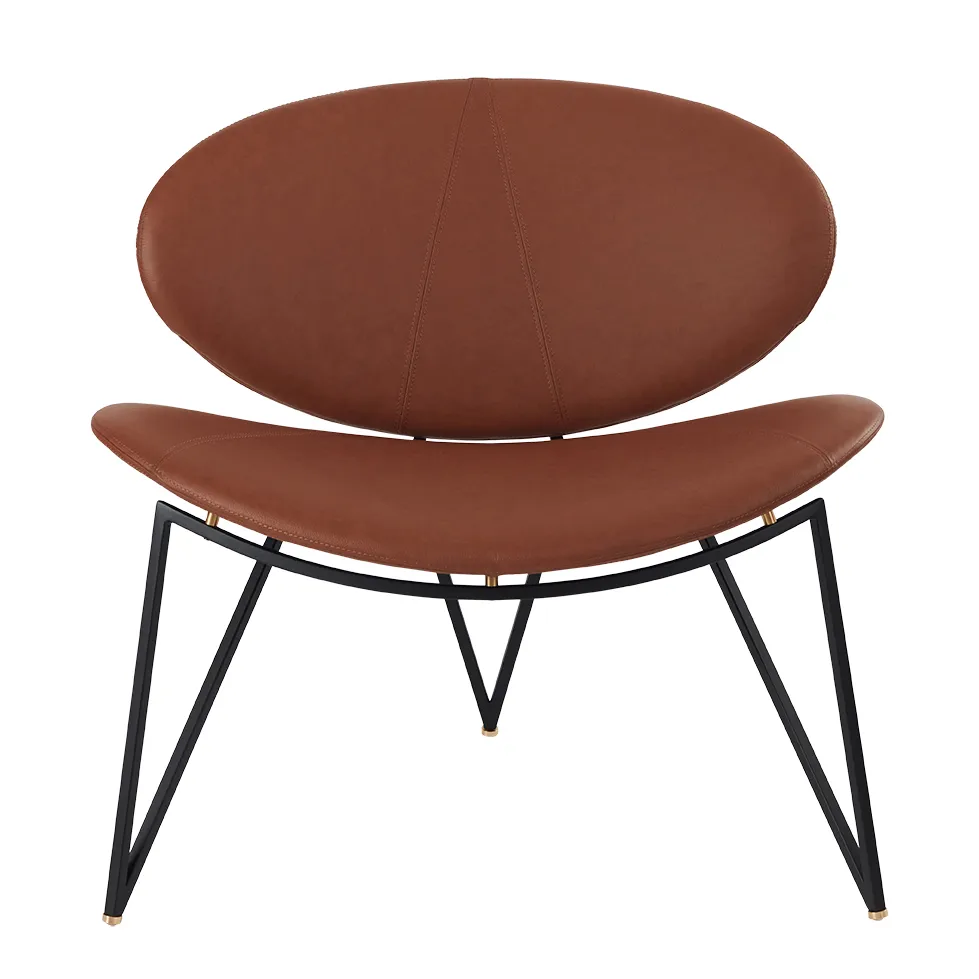 AYTM Semper loungestol Black-cognac