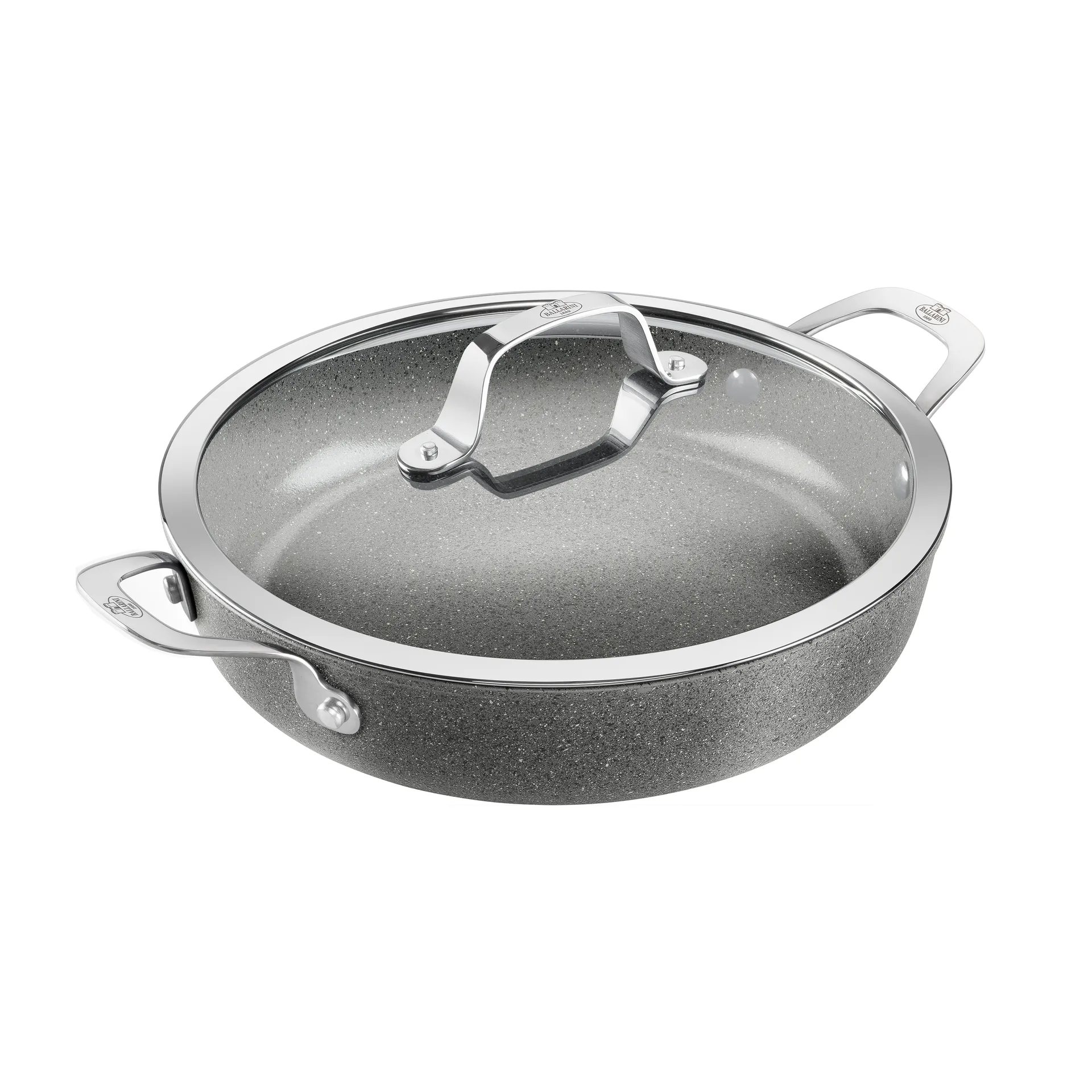 Salina Ceramic Granit serveringspanna med glaslock, 28 cm Ballarini