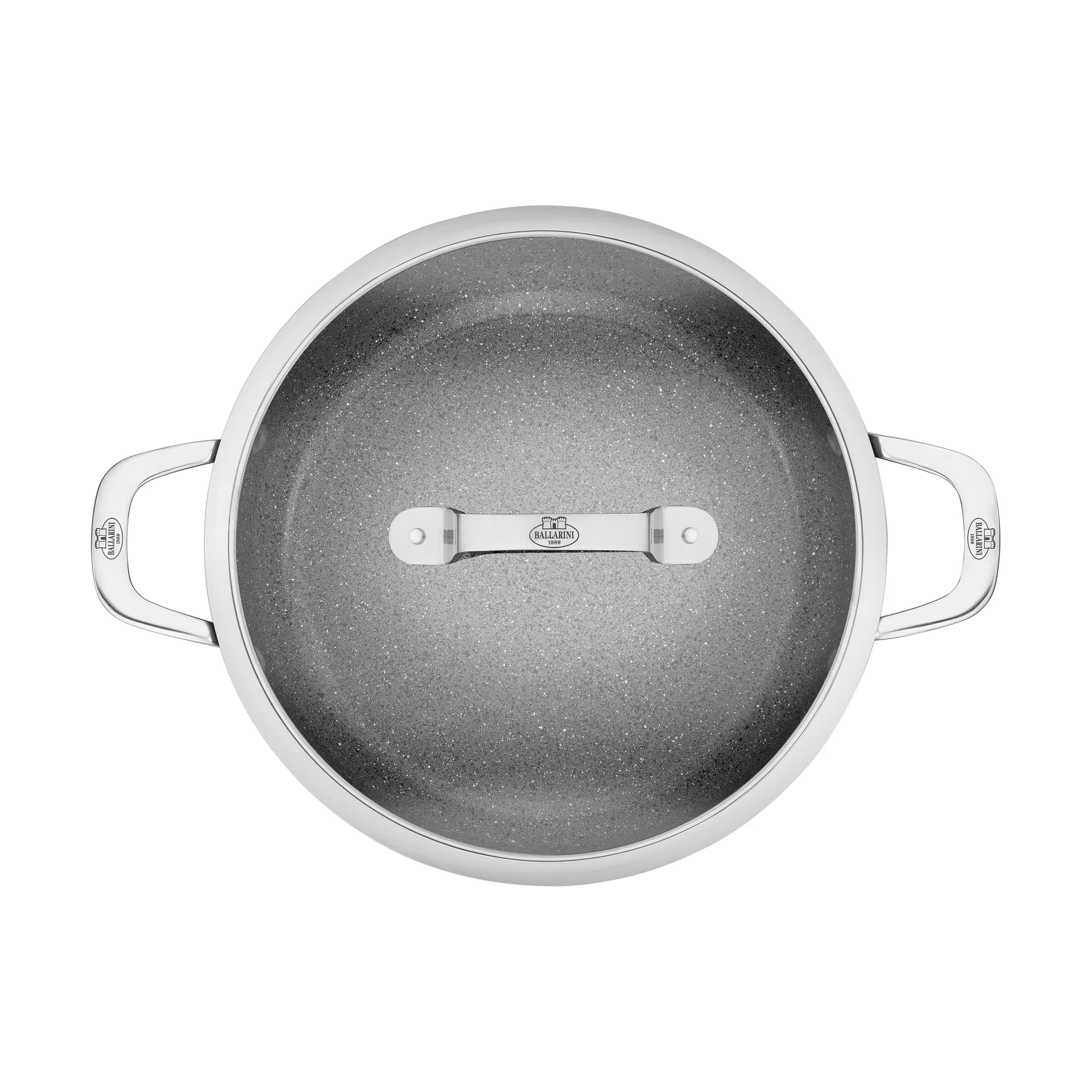 Salina Ceramic Granit serveringspanna med glaslock, 28 cm Ballarini