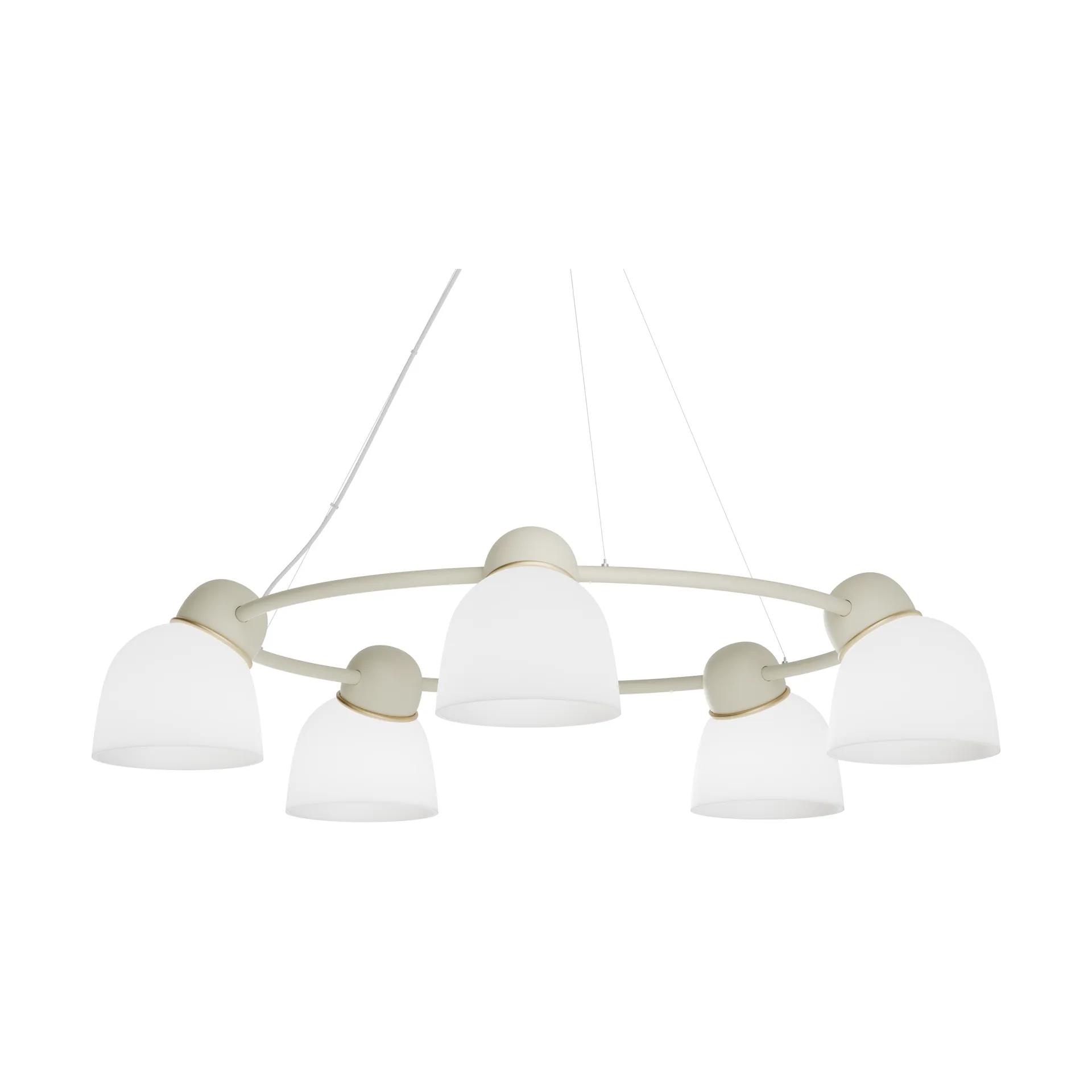 Bird takkrona Ø95,3 cm, Sand-mässing-opalglas Belid