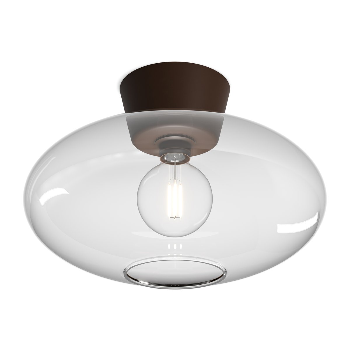 Belid Bullo plafond XL klarglas 38 cm Oxid | Skandinavisk Design | Plafonder | Brun