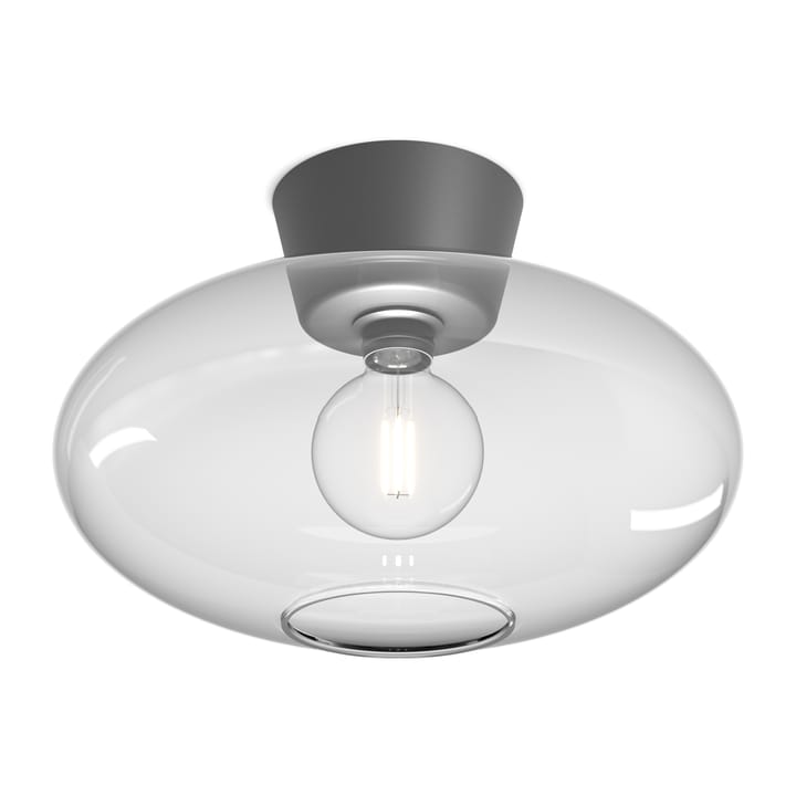 Bullo plafond XL klarglas Ø38 cm - Oxidgrå - Belid