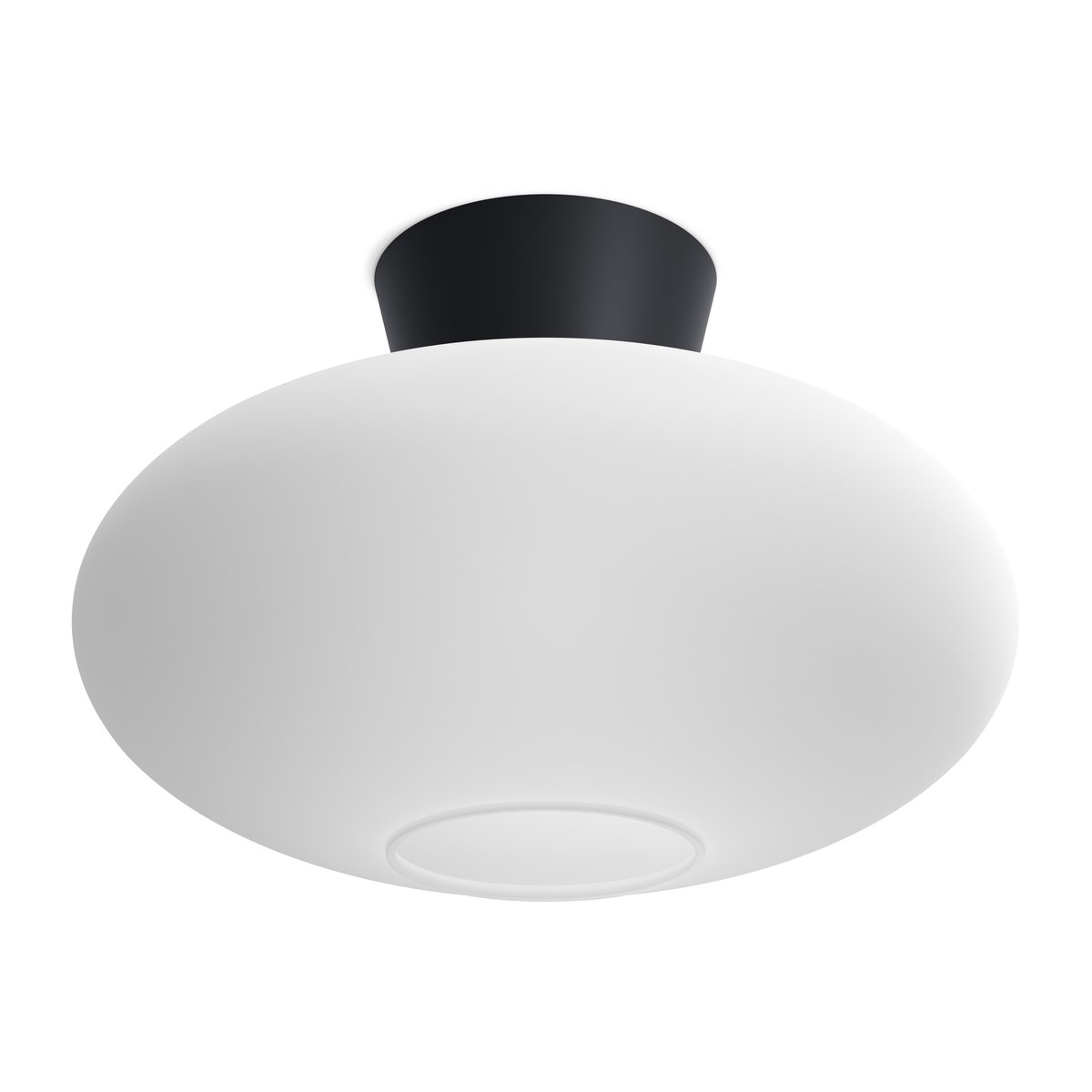 Belid Bullo plafond XL opalglas 38 cm Mattsvart | Skandinavisk Design | Plafonder | Svart