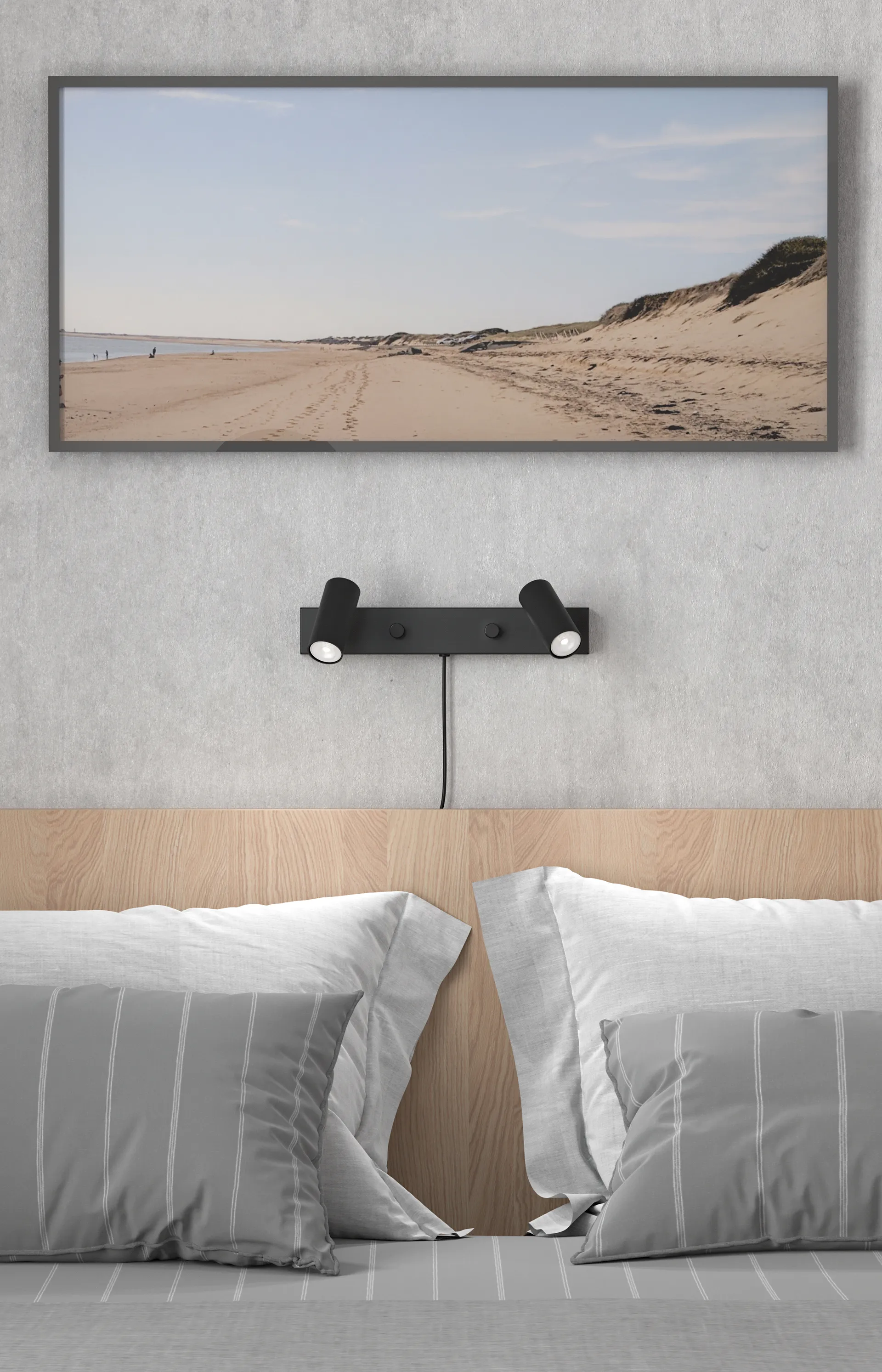 Cato vägglampa, dubbel, Mattsvart Belid