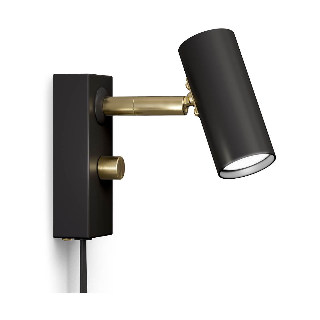 Belid Cato vägglampa Mattsvart-mässing | Skandinavisk Design | Vägglampor | Svart