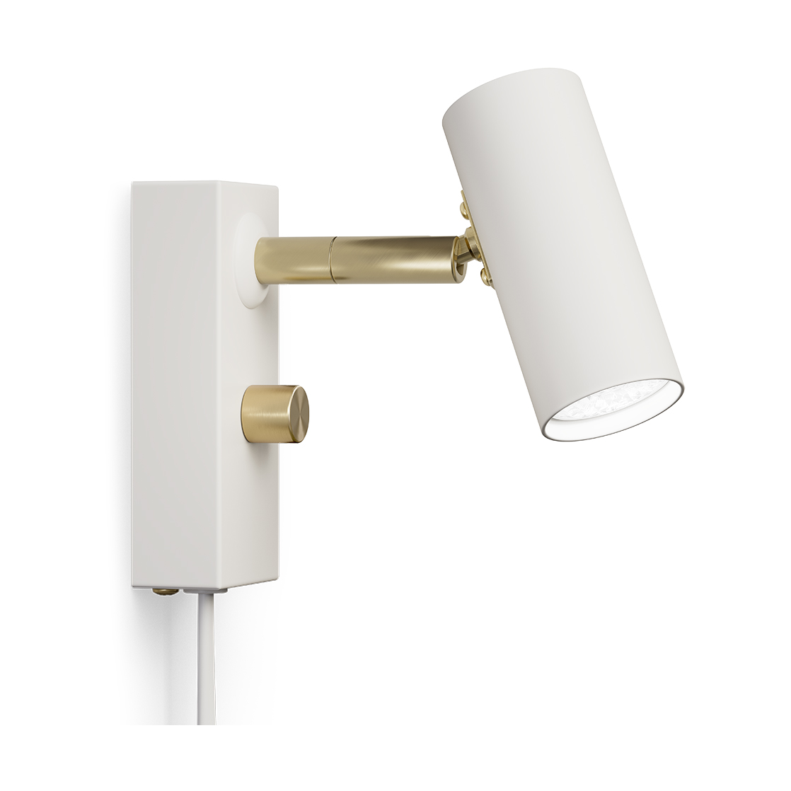 Belid Cato vägglampa Mattvit-blank mässing | Skandinavisk Design | Vägglampor | Vit