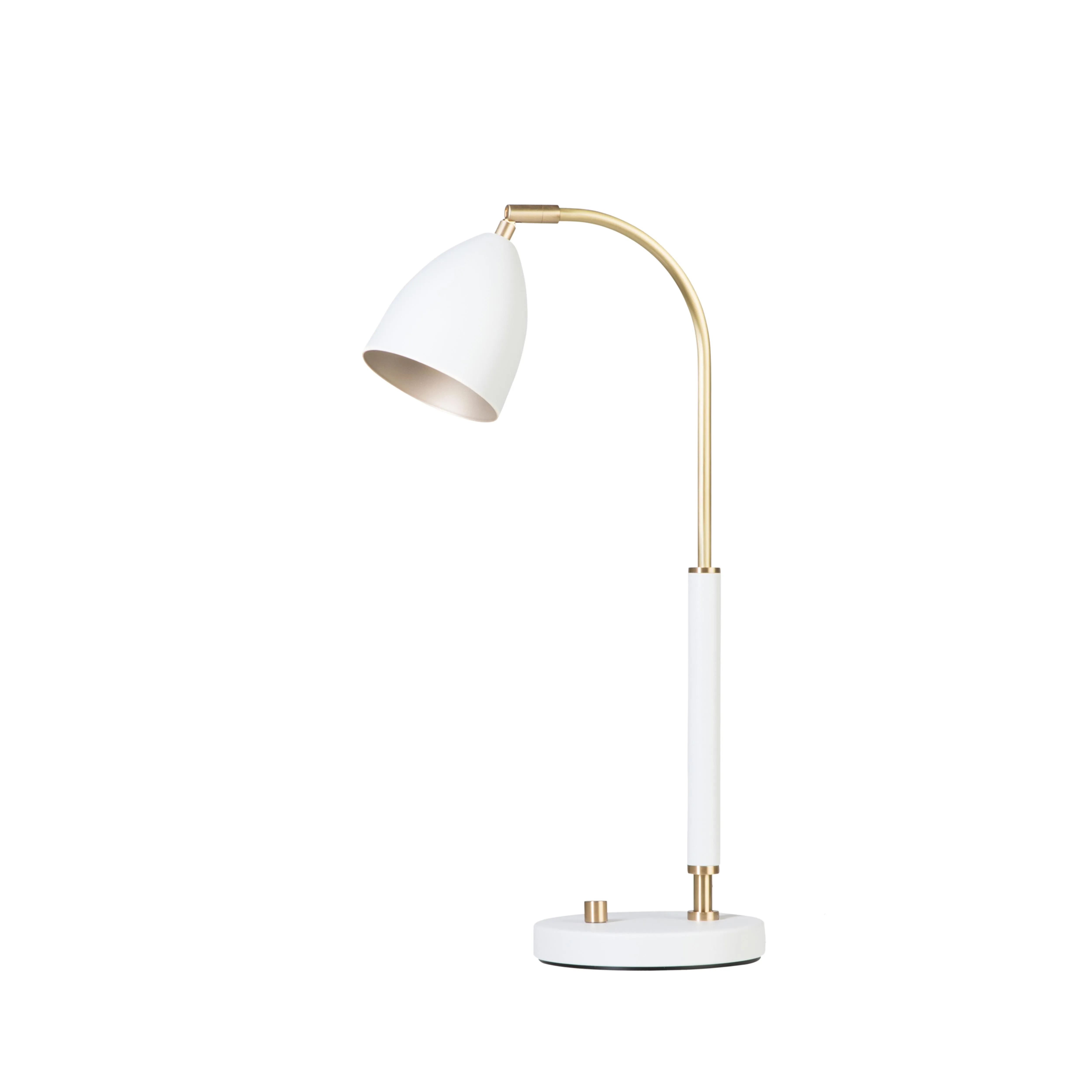 Deluxe bordslampa, vit, mässing