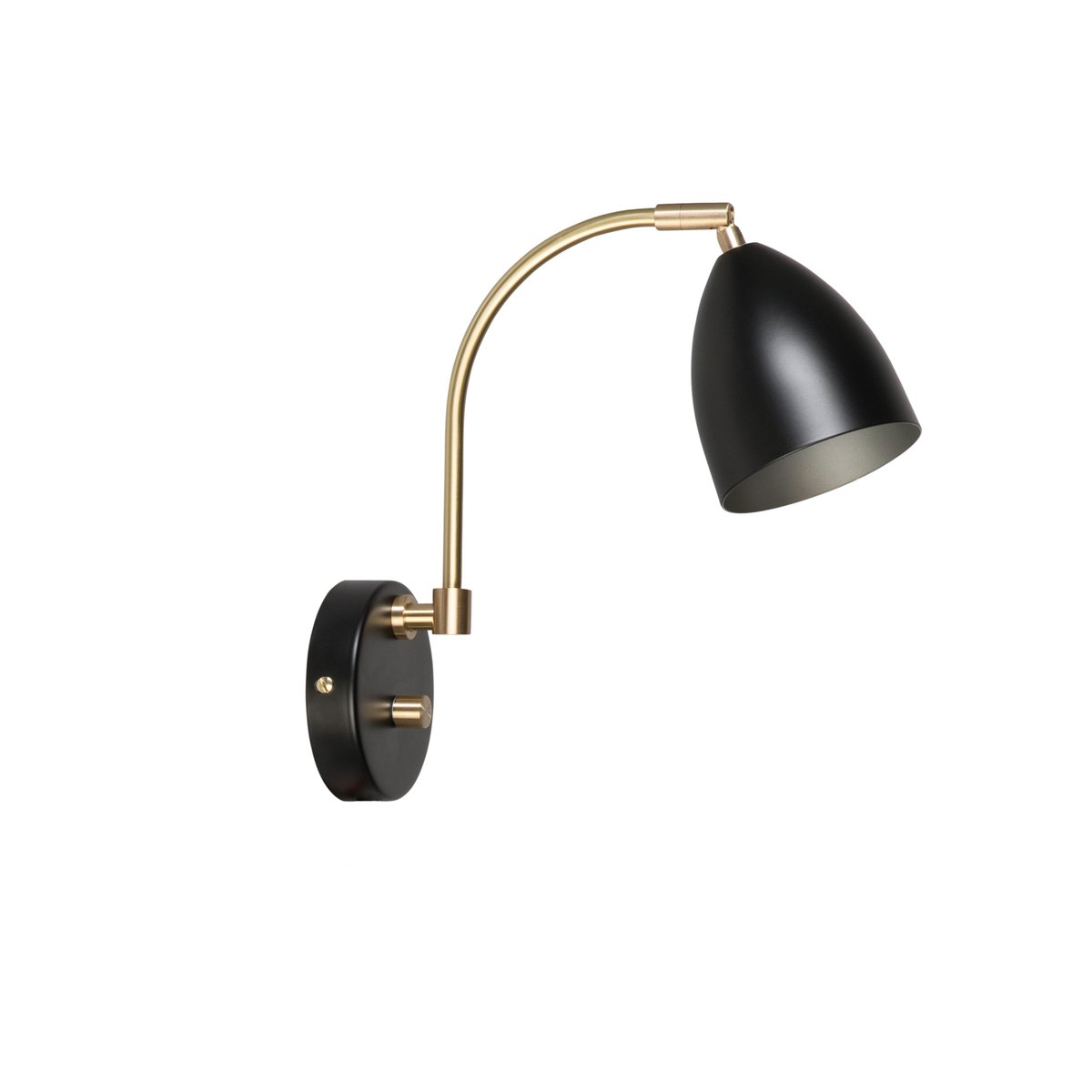 Belid Deluxe vägglampa svart, mässing | Skandinavisk Design | Vägglampor | Svart