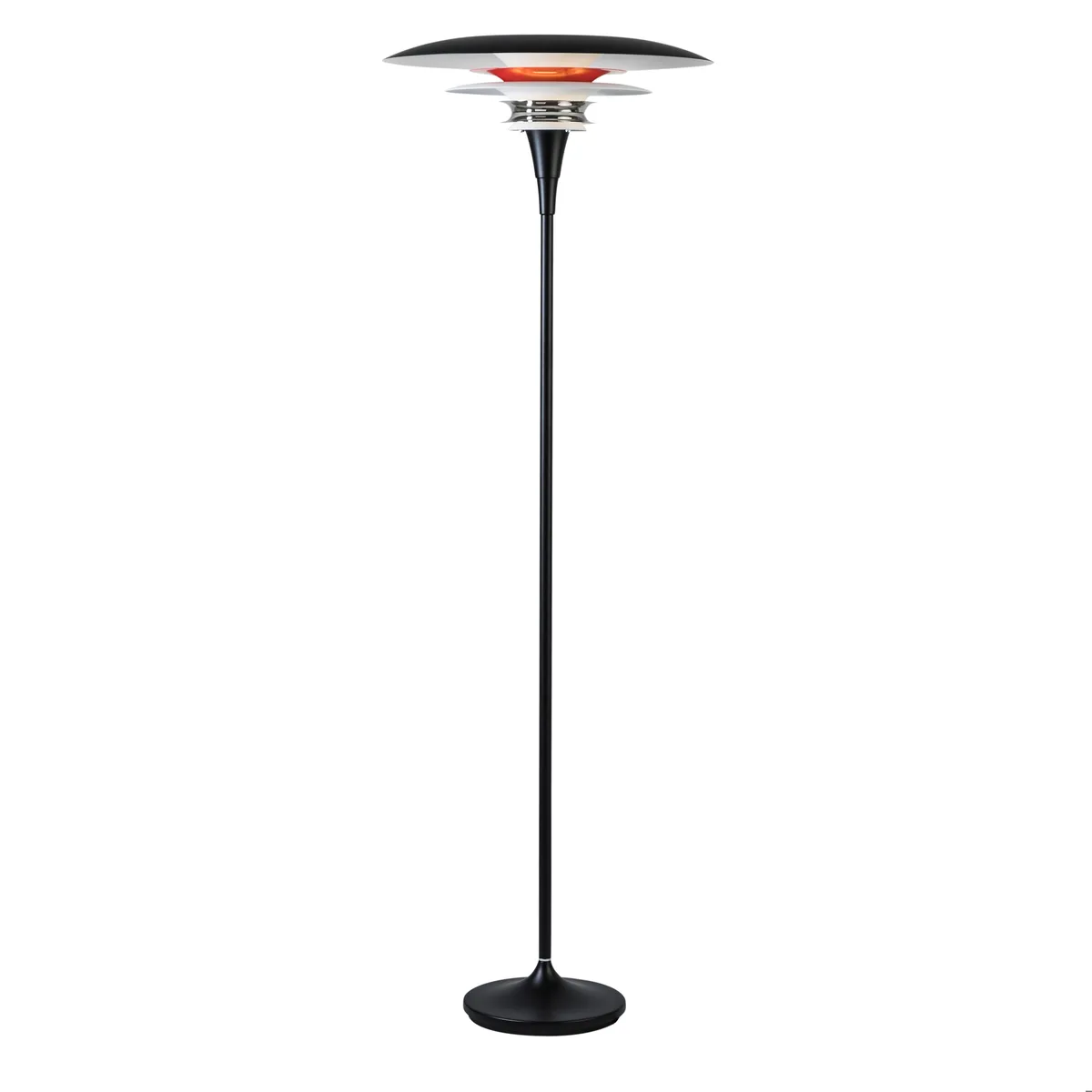 Belid Diablo golvlampa Ø50 cm Mattsvart-blankröd