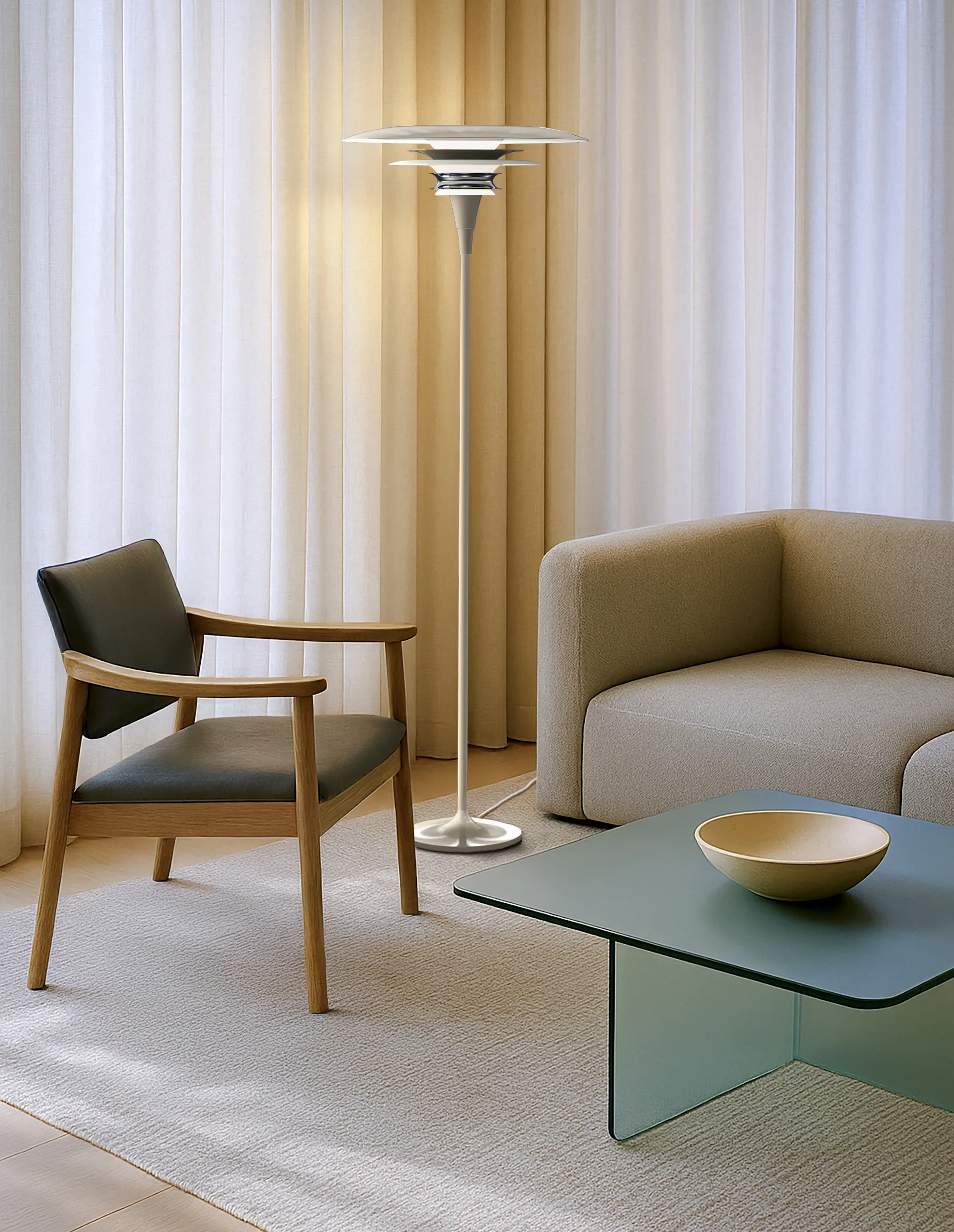 Diablo golvlampa Ø50 cm, Soft greige Belid