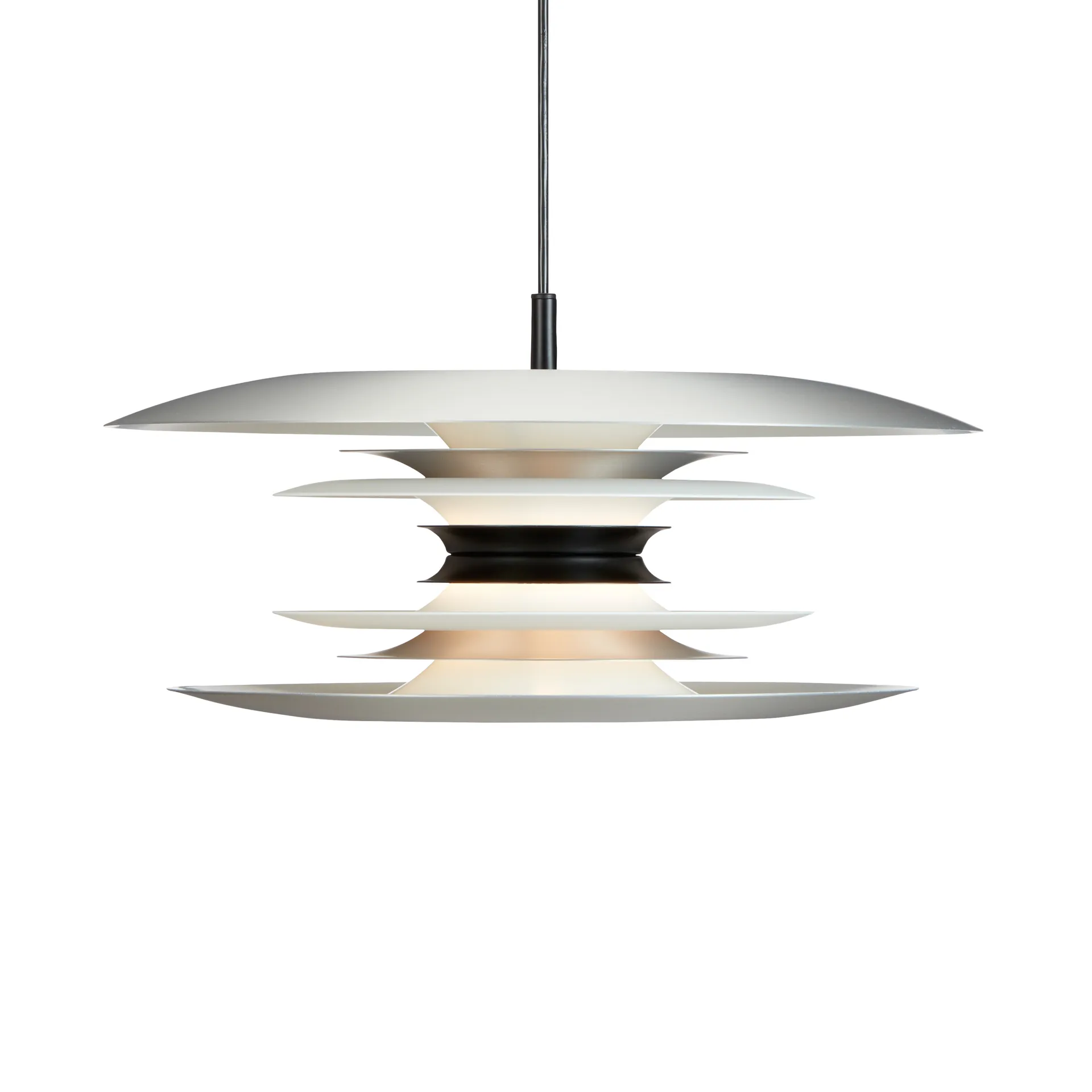 Diablo taklampa Ø40 cm, Mattaluminium-mattsvart Belid