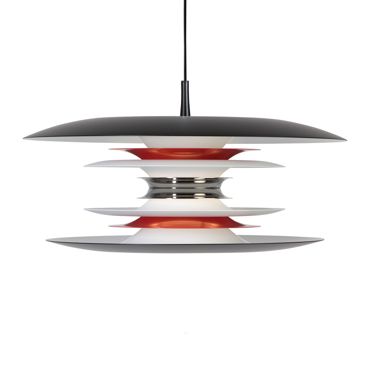 Belid Diablo taklampa 50 cm Mattsvart-blankröd | Skandinavisk Design | Taklampor & Pendlar | Svart