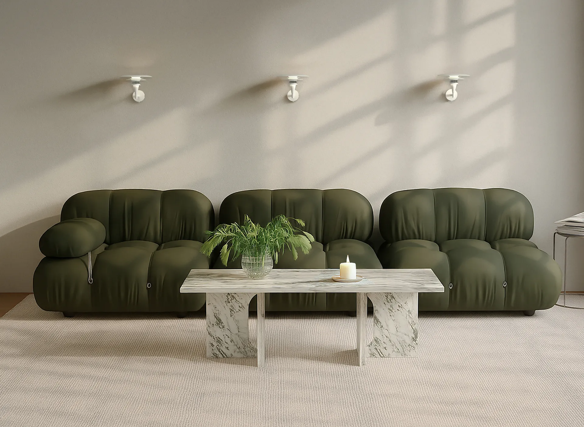 Diablo vägglampa Ø20 cm, Mattvit-krom Belid