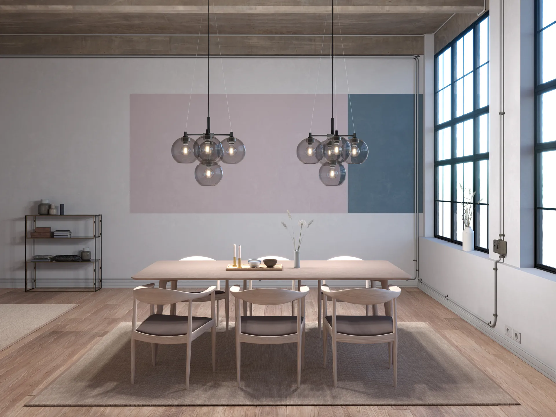 Gloria ljuskrona Ø67 cm, Svart-rökfärgat glas Belid