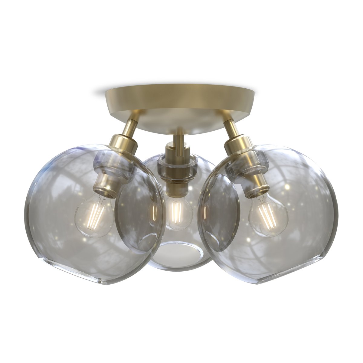 Belid Gloria plafond 33 cm Mässing-rökfärgat glas | Skandinavisk Design | Plafonder | Guldfärgad