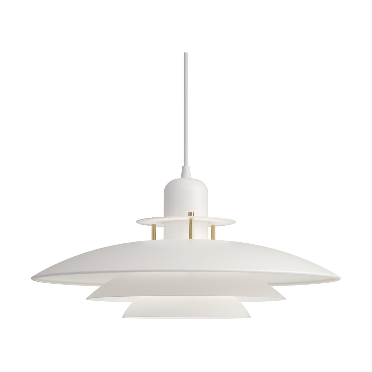 Belid Primus pendel 43 cm Mattvit-mässing | Skandinavisk Design | Taklampor & Pendlar | Vit