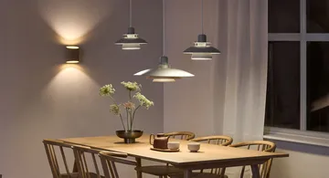 Primus pendel Ø43 cm - Vit-krom - Belid