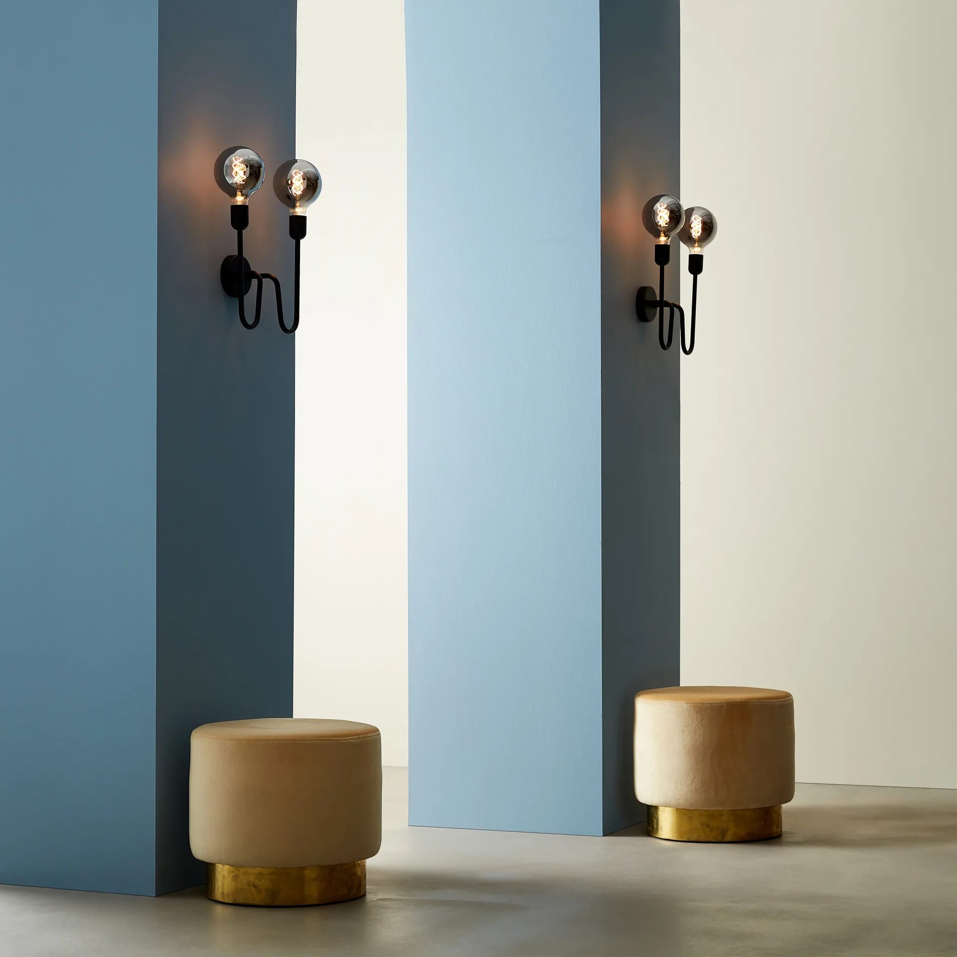 Regal Duo vägglampa fast installation, Svart Belid
