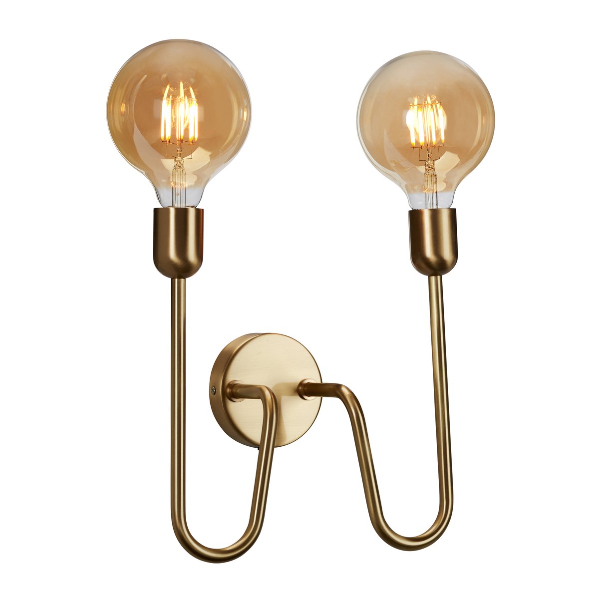 Belid Regal Duo vägglampa stickkontakt Mässing | Skandinavisk Design | Vägglampor | Guldfärgad